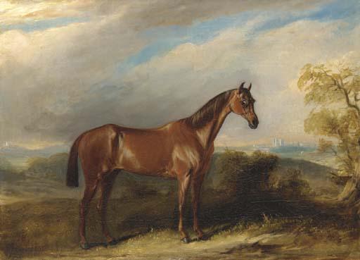 John Ferneley, Jun. - A Bay Hunter In An Extensive Landscape