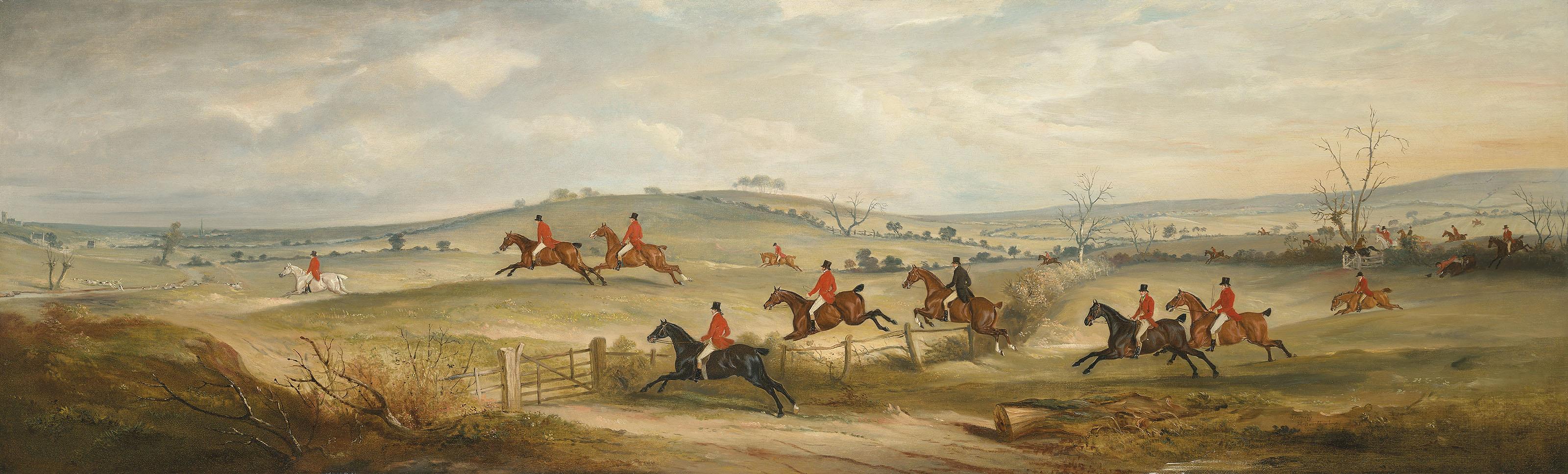 John Ferneley, Sen. - The Quorn Hunt in Full Cry, with Lord Rancliffe, Mr Francis Holyoake, Mr James Maxse on \'Cognac\', Lord Elcho, Captain Horatio Ross, Mr John Ferneley, Mr Valentine Mayer, Sir Harry Goodriche and Squire Osbaldeston
