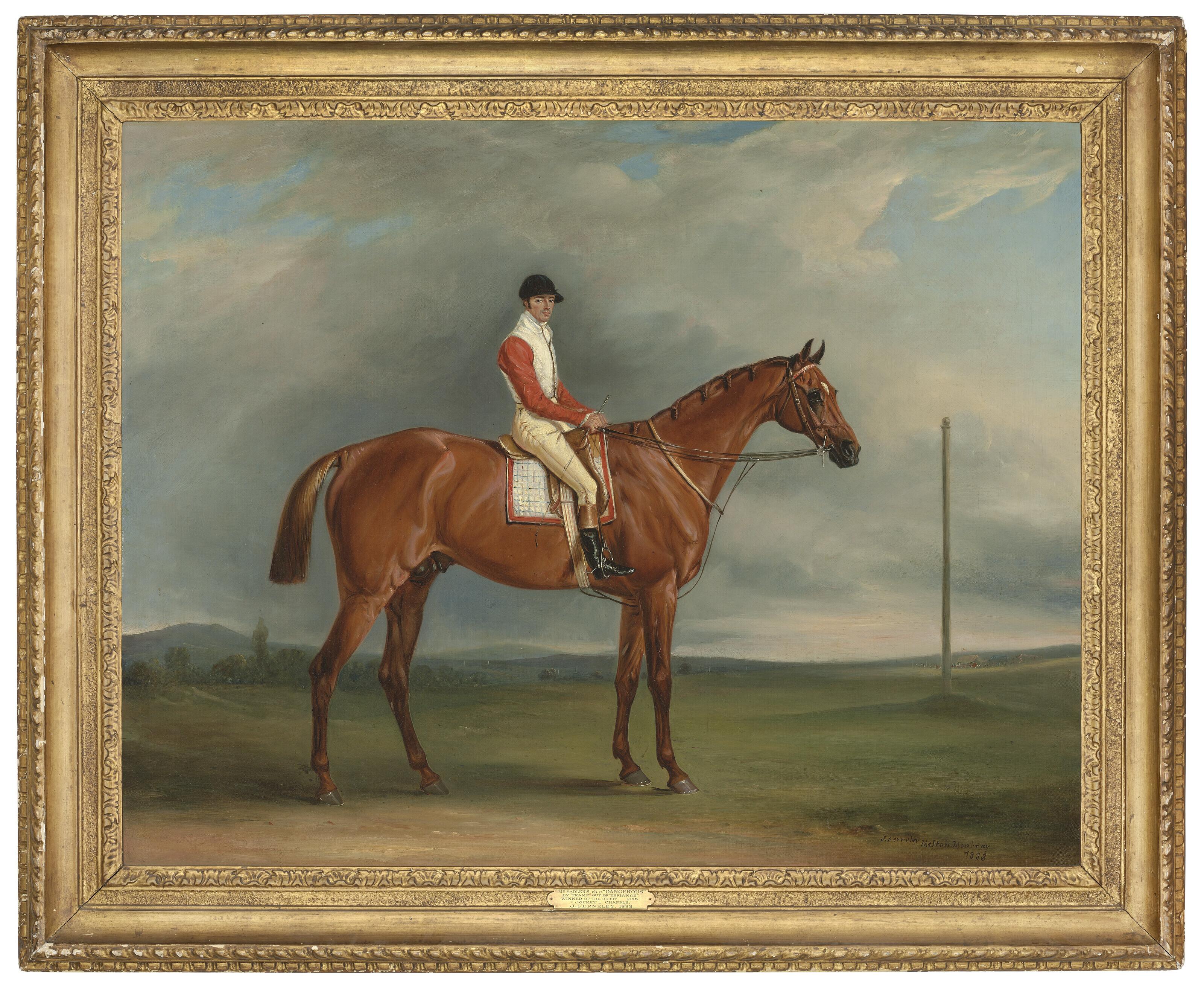 John Ferneley Senior - Mr Sadler\'s Dangerous, a chestnut racehorse with Chapple up