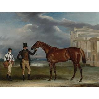John Ferneley, Snr. - British Sir J. Boswell\'S General Chassé With Trainer And Jockey Holmes At Aintree Racecourse