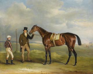 John Ferneley Snr. - The Marquis Of Cleveland\'S Chorister, Winner Of The 1831 St. Leger, Held By His Trainer John Smith, With Jockey John Bartham Day, At Doncaster