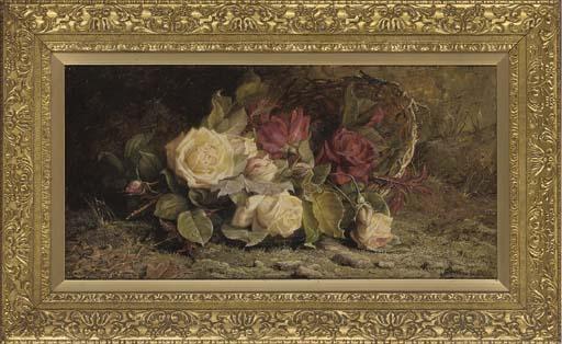John Fitzmarshall - Roses on a mossy bank