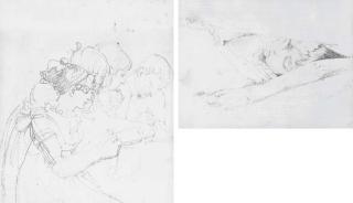 John Flaxman, R.A. - Three Studies of Sleeping Children; Study of A Young Girl; And Study of A Family Group