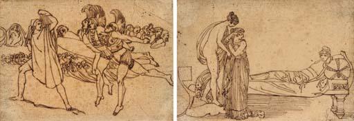 John Flaxman, R.A. - Ulysses Terrified By The Ghosts; And Venus Presenting Helen To Paris