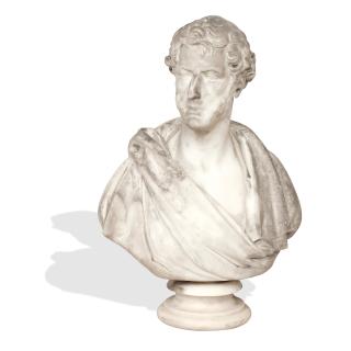 John Francis - A second quarter 19th century white marble bust of George Granville, 2nd Duke of Sutherland (1786-1861)