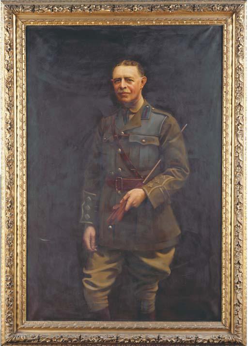 John Frederick Harris Dutton - Portrait Of Captain W. H. France-Hayhurst, Standing Three-Quarter-Length, In Service Dress