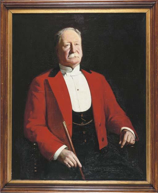 John Frederick Harrison Dutton - Portrait Of Colonel France-Hayhurst, Seated Half-Length, In Hunting Dress