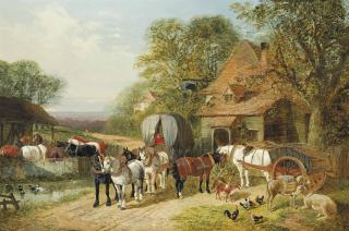 John Frederick Herring, Jnr. - A halt outside the Bull\'s Head