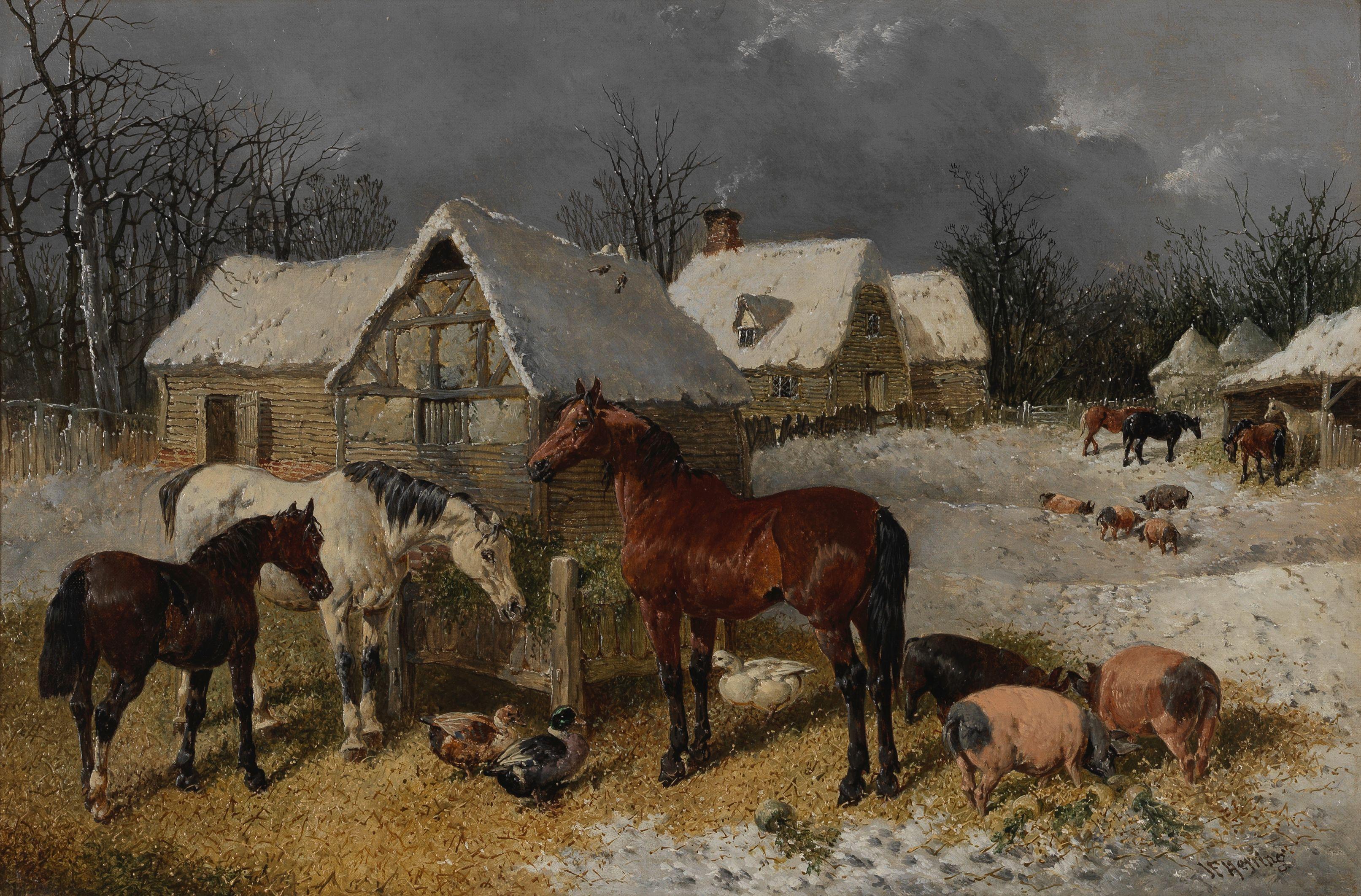 John Frederick Herring, Jnr. - Farmyard in winter