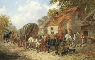 John Frederick Herring, Jnr. - Outside The Half Moon Inn