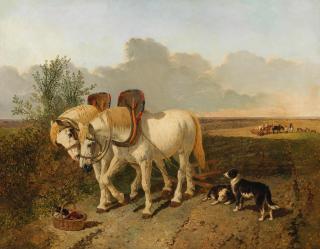 John Frederick Herring, Jnr. - Shire horses pulling a plough