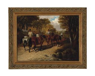 John Frederick Herring, Jr. - Riding along a country lane