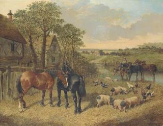 John Frederick Herring, Jun. - Farmyard companions