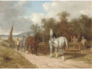 John Frederick Herring, Snr. - Barge Horses By A Lock