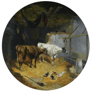 John Frederick Herring Snr - British Farm Animals In A Stall