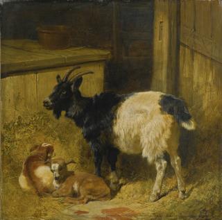 John Frederick Herring Snr. - Goats In A Barn