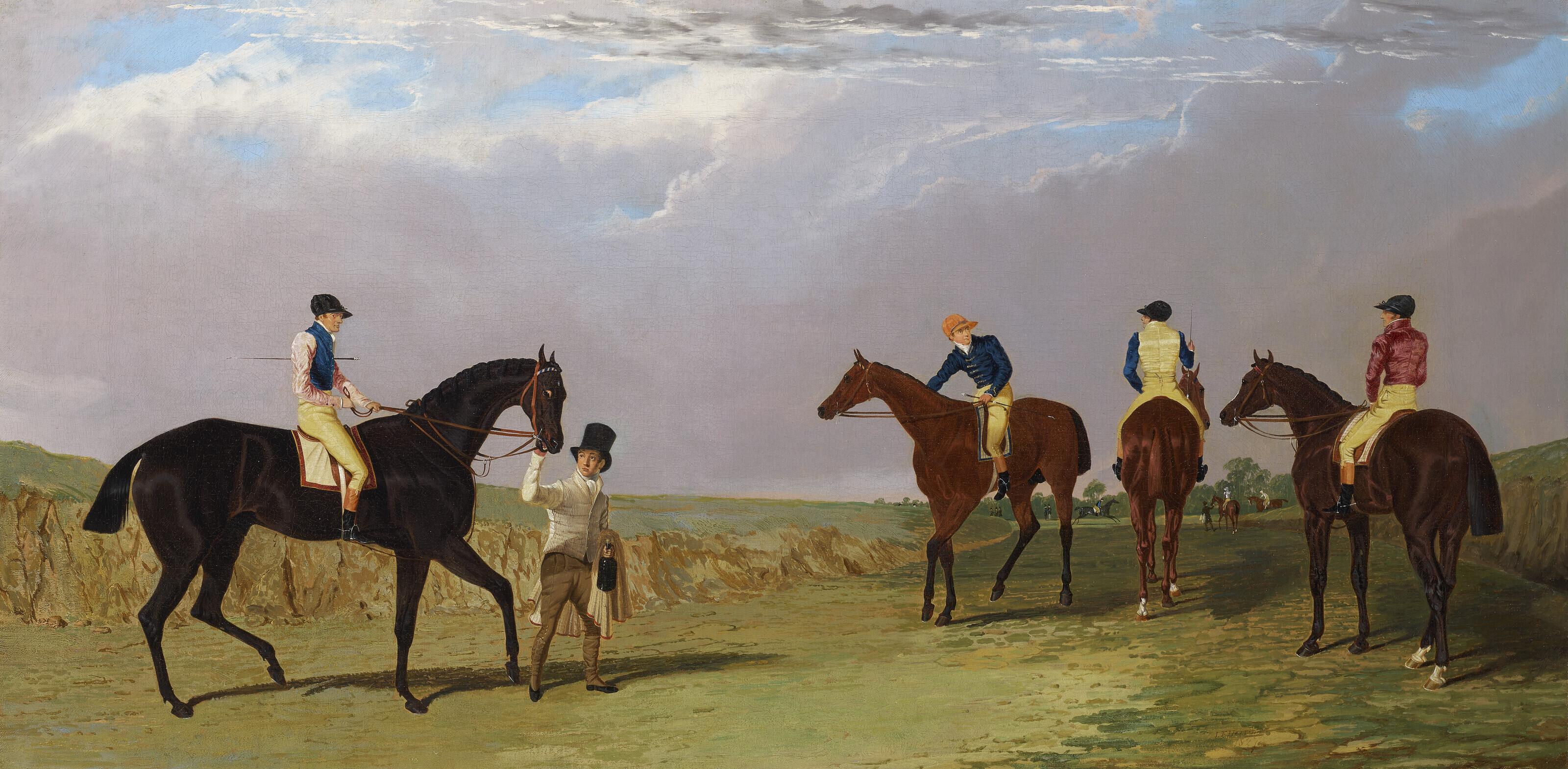 John Frederick Herring, Sr. - The Doncaster Gold Cup 1825: \'Lottery\', \'Longwaist\', \'Cedric\' and \'Figaro\'