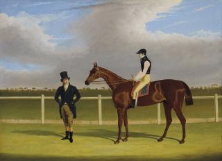 John Frederick Herring, Sr. - The Hon. E. Petre\'s \'Rowton\' with W. Scott up and Trainer at Doncaster