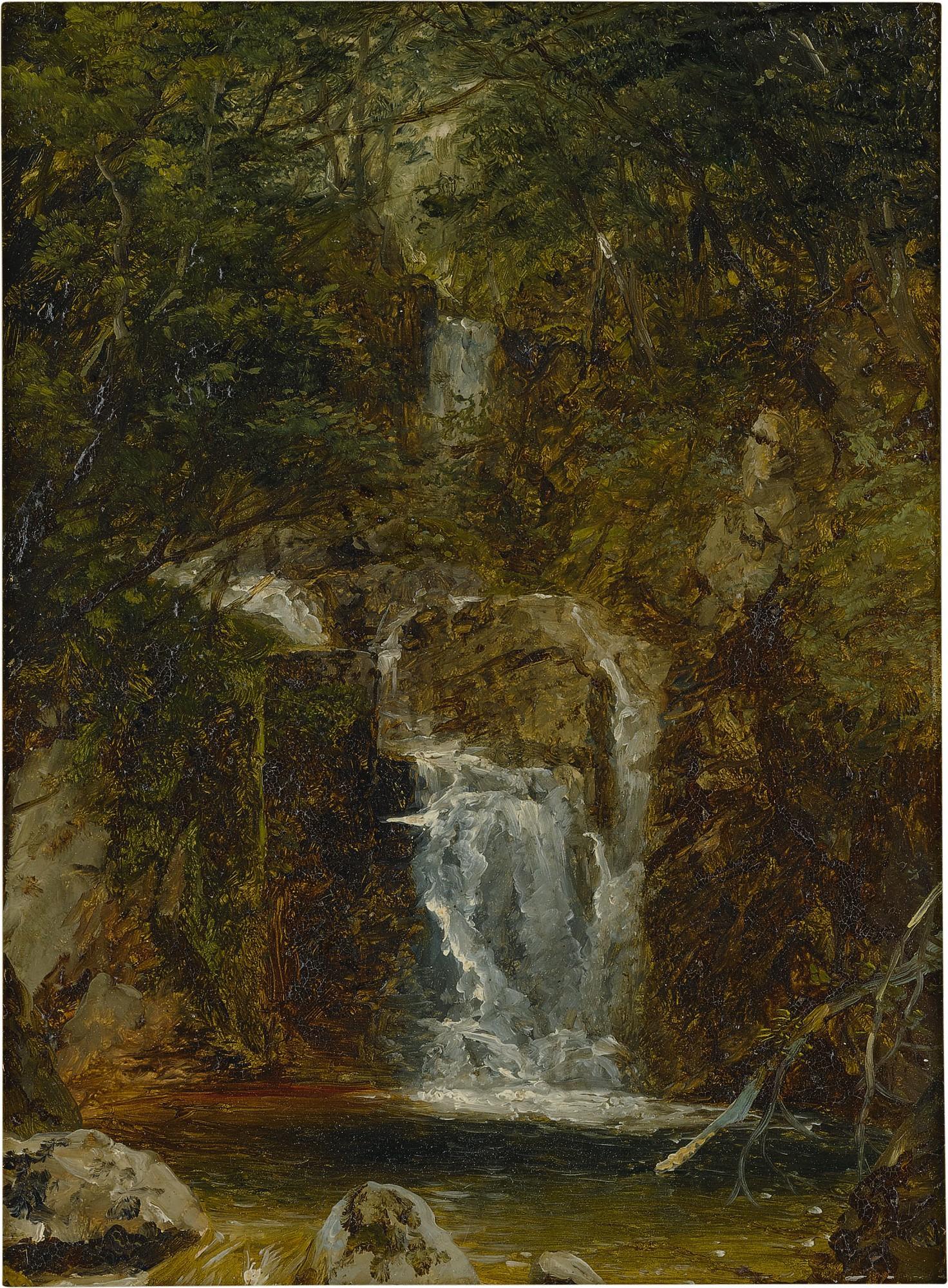 John Frederick Kensett - Cascade Near Lake George