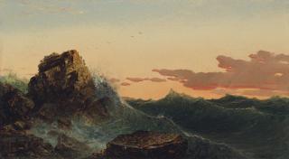 John Frederick Kensett - Coastal Waves at Sunset