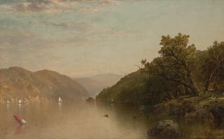John Frederick Kensett - Evening On The Hudson
