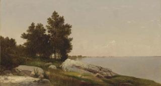John Frederick Kensett - Study On Long Island Sound At Darien, Connnecticut