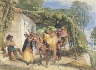 John Frederick Lewis, R.A., P.O.W.S. - Spanish Peasants At Ronda, Spain