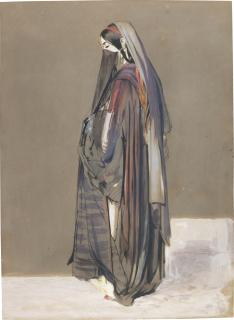 John Frederick Lewis, R.A. - A Veiled Egyptian Girl, Cairo