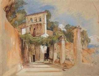 John Frederick Lewis, R.A. - A Villa In Amalfi, Italy
