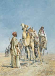 John Frederick Lewis, R.A. - British halt In The Desert