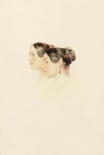 John Frederick Lewis, R.A. - Head Study Of Two Young Women, Looking To The Left