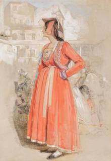John Frederick Lewis, R.A. - Study Of A Young Neapolitan Woman In Rome