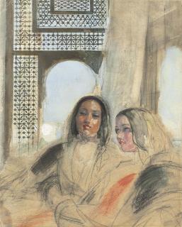 John Frederick Lewis - Two women in an interior, Cairo