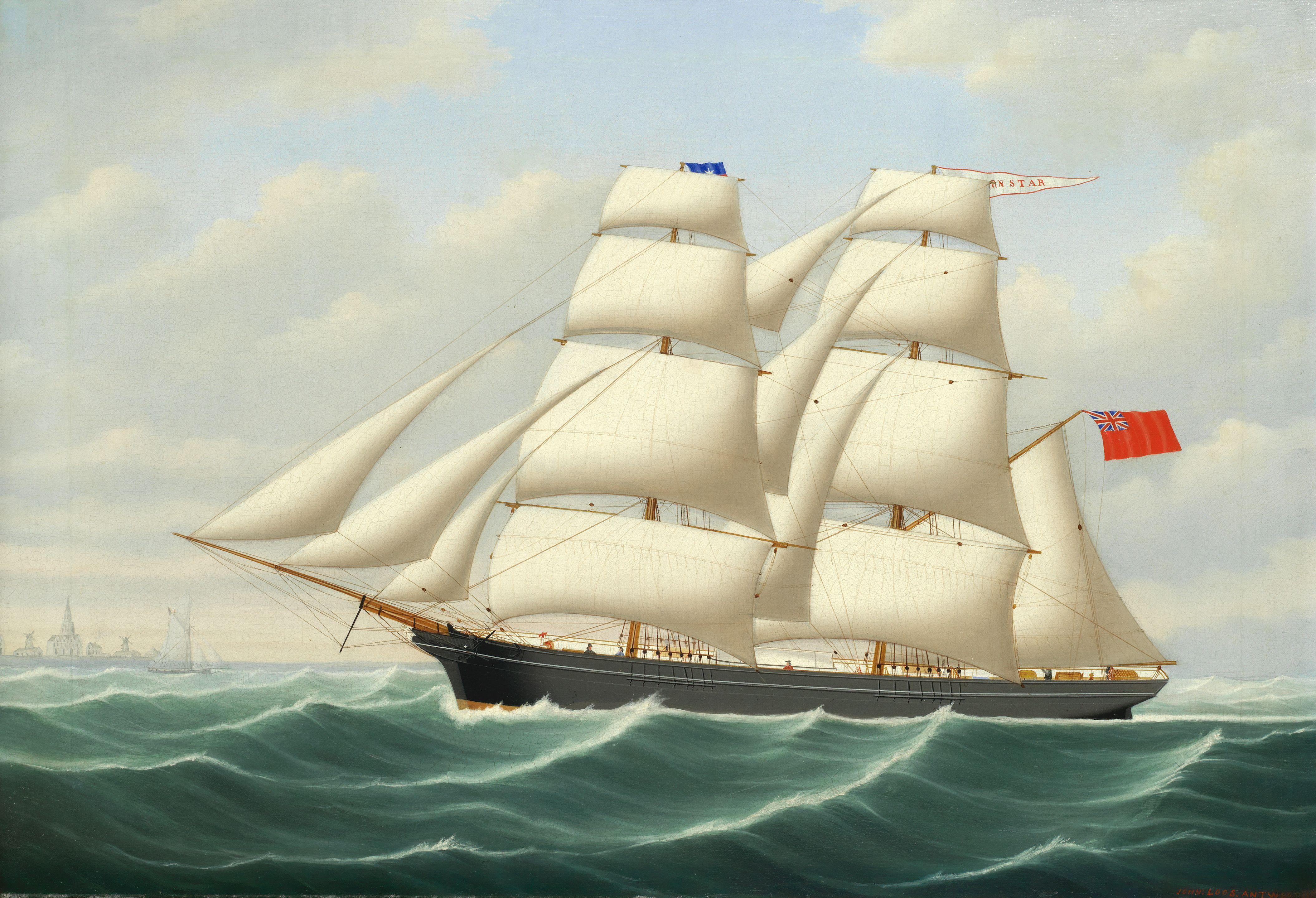 John Frederick Loos - A British brig entering Antwerp