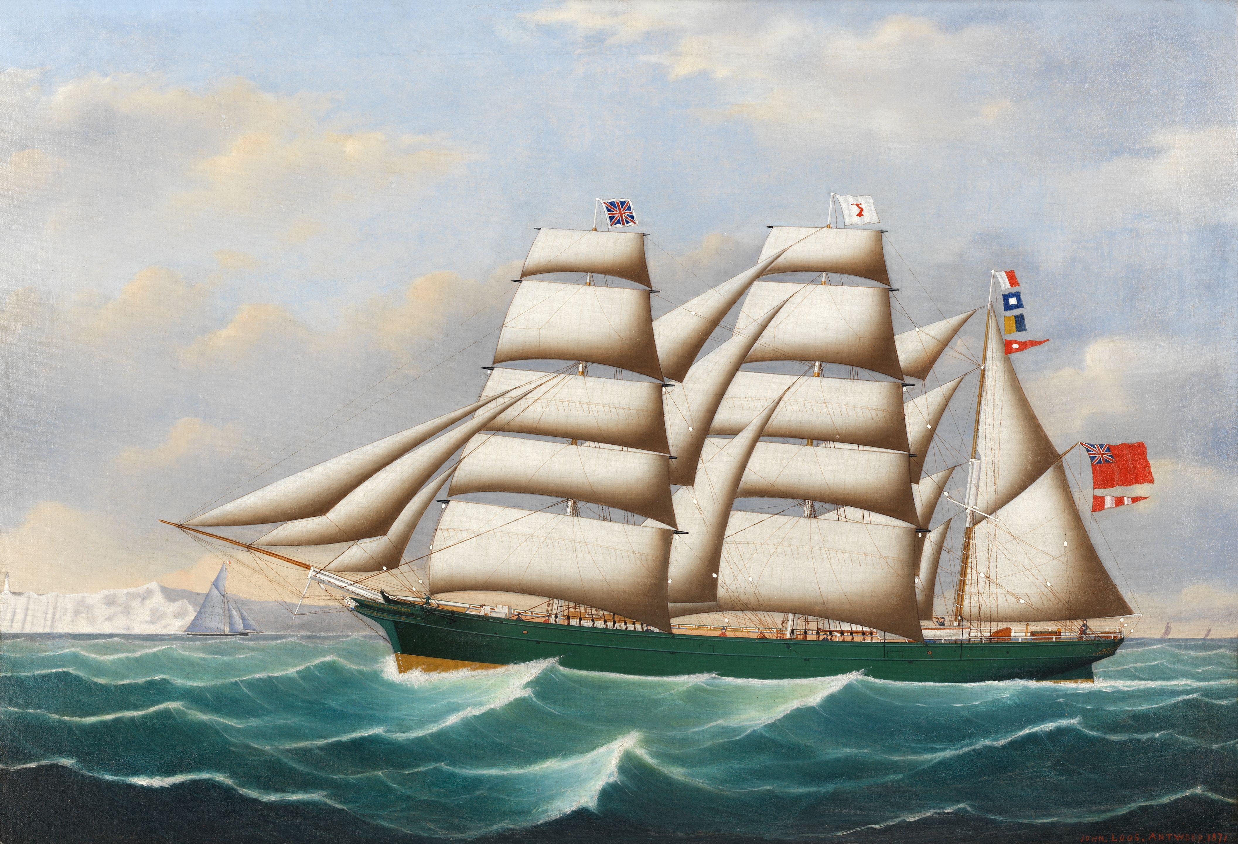 John Frederick Loos - A portrait of the barque Rover of the Seas