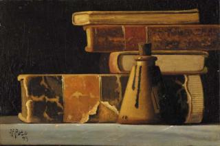 John Frederick Peto - Still Life with Books and Inkwell