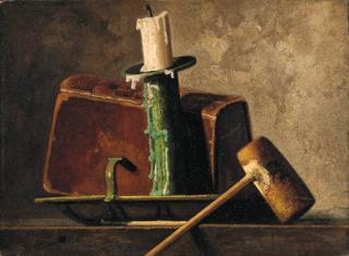 John Frederick Peto - Still Life with Candlestick and Pipe