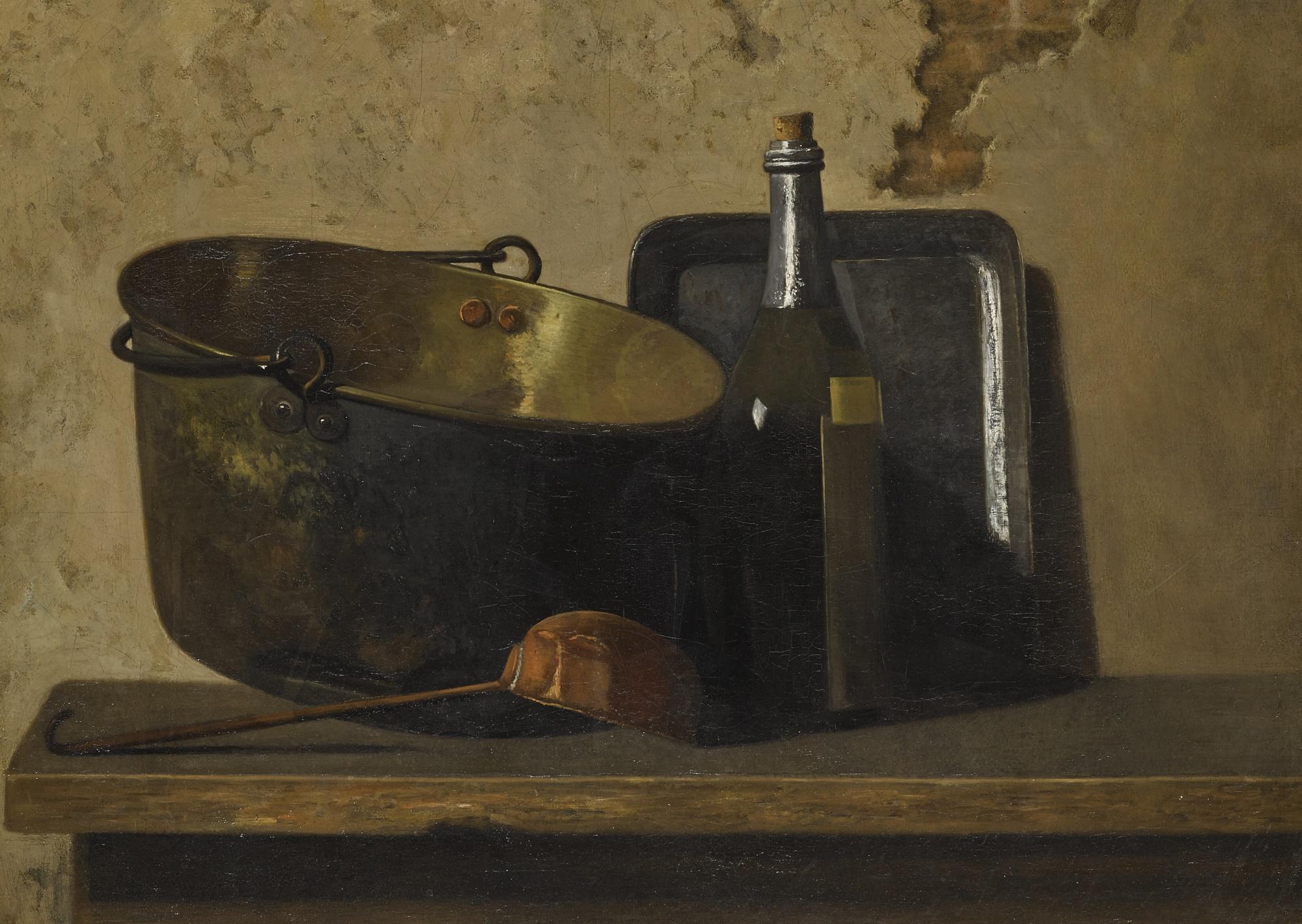 John Frederick Peto - Wine And Brass Stewing Kettle (Preparation Of French Potage)