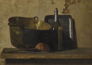 John Frederick Peto - Wine And Brass Stewing Kettle (Preparation Of French Potage)