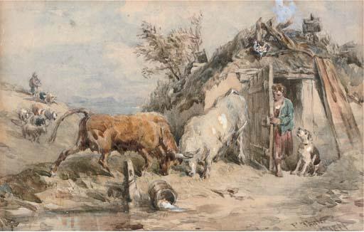 John Frederick Tayler, P.O.W.S. - A Rustic Confrontation