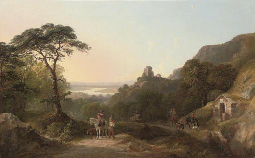 John Frederick Tennant - A Hunting Party In An Extensive Landscape