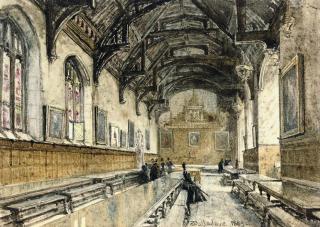 John Fulleylove, R.I. - The Hall of St. John\'s College, Cambridge (illustrated); and The Hall of Trinity College, Cambridge