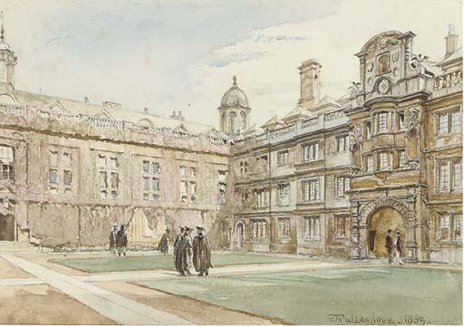 John Fulleylove, R.I. - The Quadrangle At Clare College, Cambridge