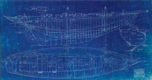 John G. Alden - A yacht design for an auxiliary shooner yacht