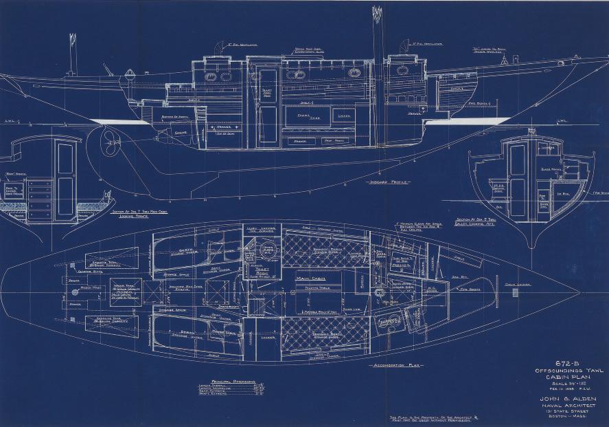 John G. Alden - Offsoundings Yawl Cabin Plan