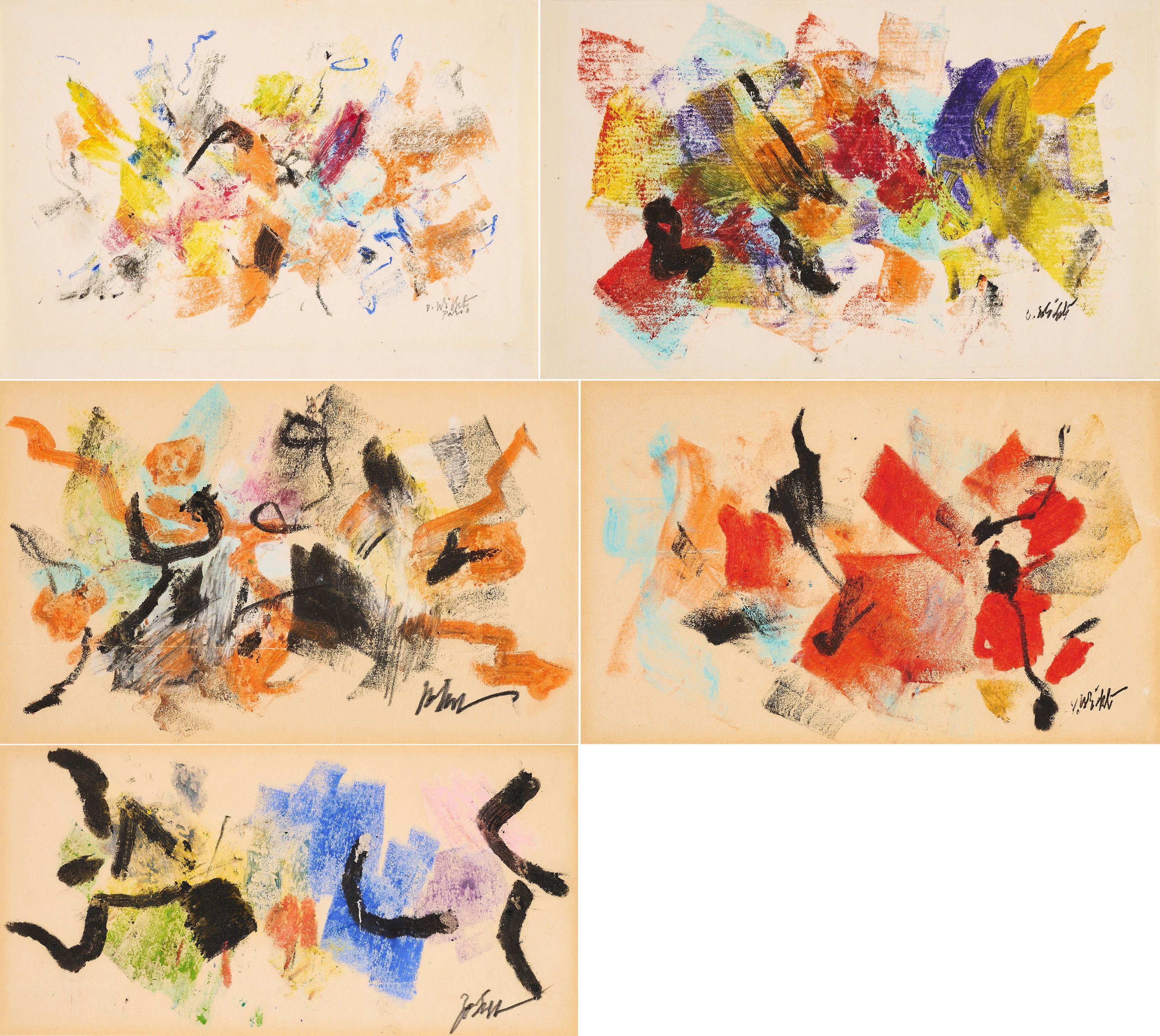 John G. F. von Wicht - Konvolut von 5 Papierarbeiten.