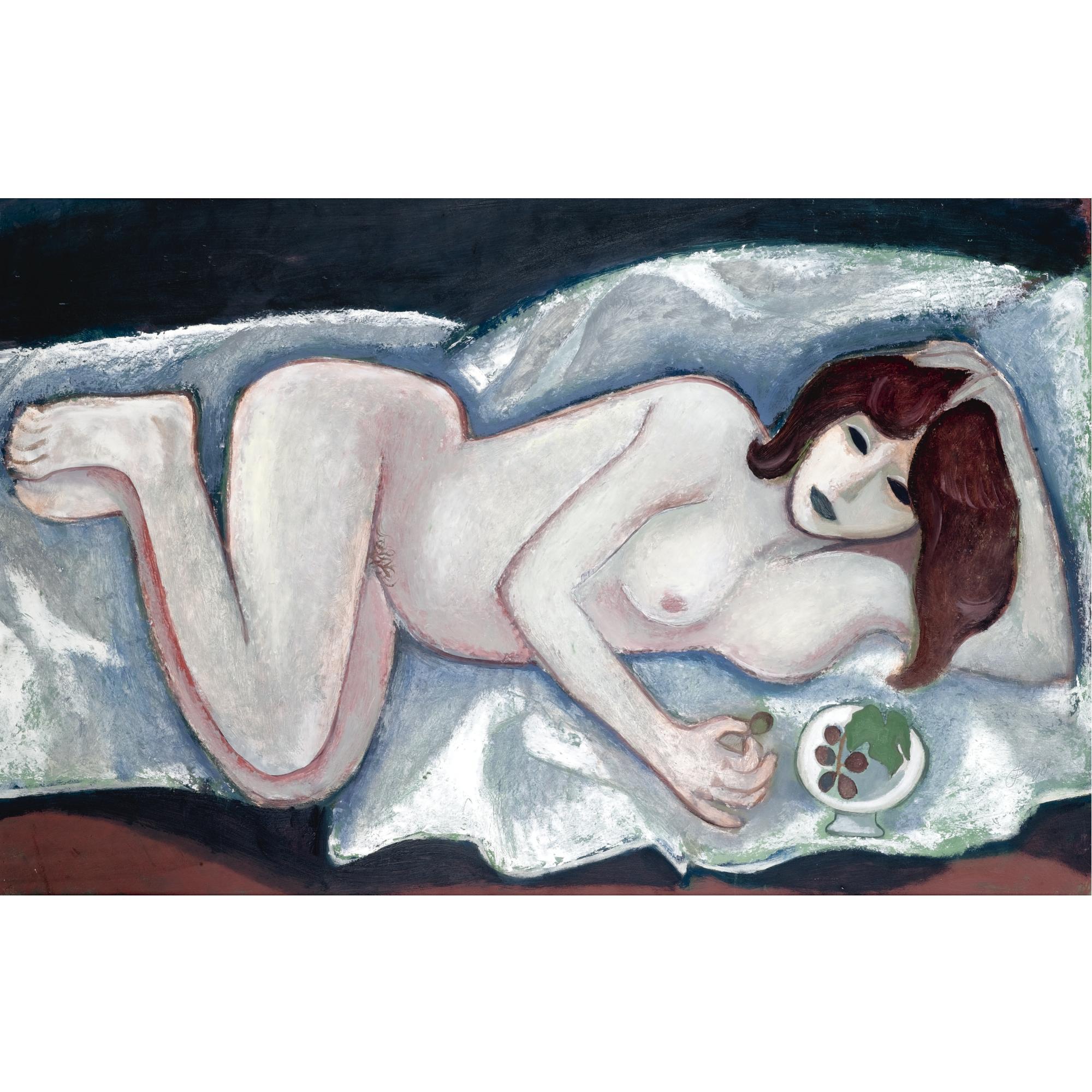 John Garden Boyd - Reclining Nude With Grapes