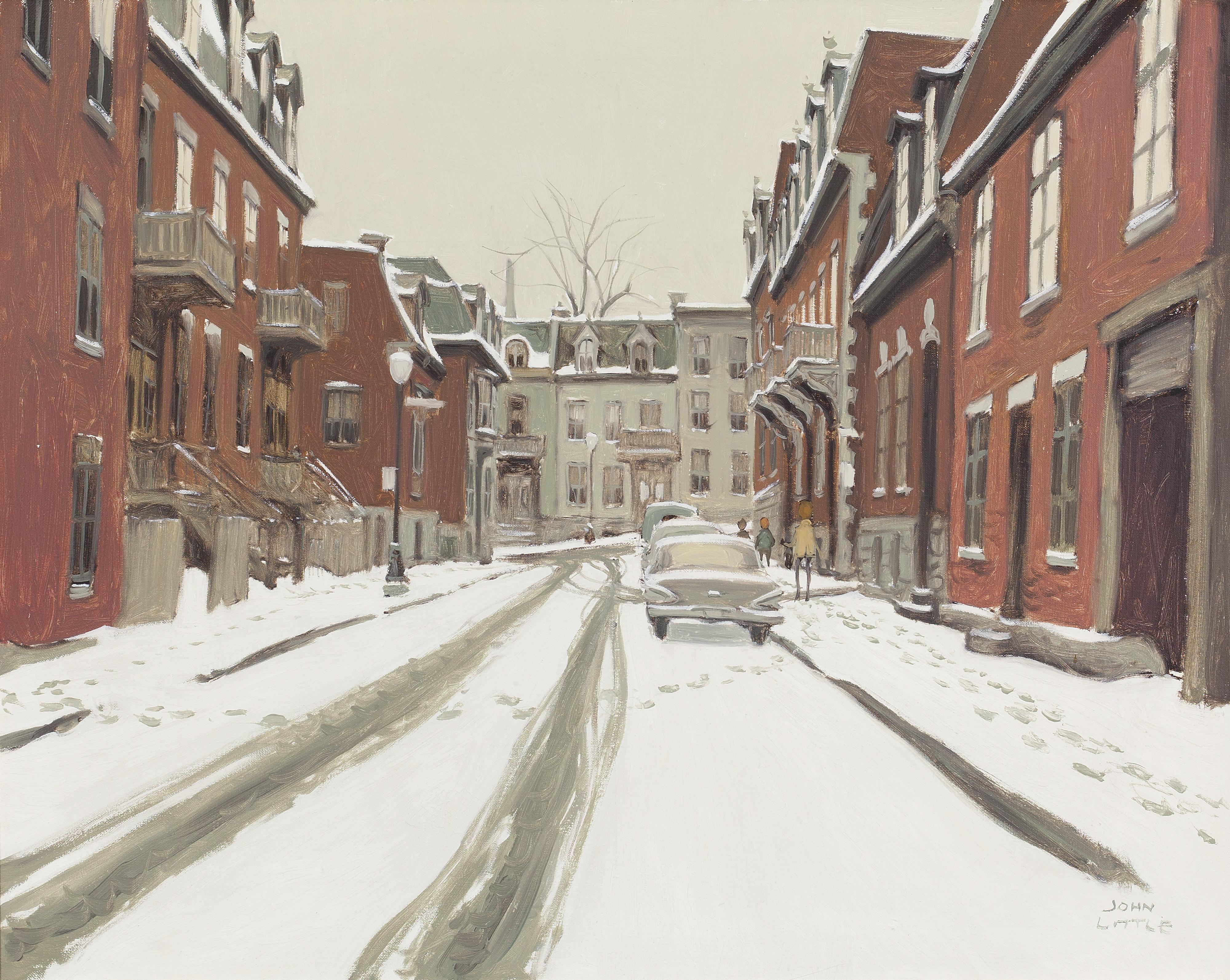 John Geoffrey Caruthers Little - Sunday Morning - Evan\'S Place (Between St. Urbain And Clarke), Overnight Snowfall, Montreal
