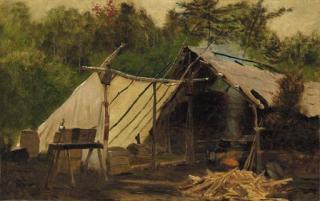 John George Brown - Camp in the Maine Wood, No. 3