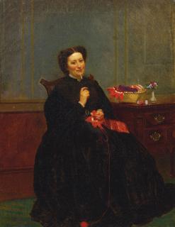 John George Brown - The Next Stitch